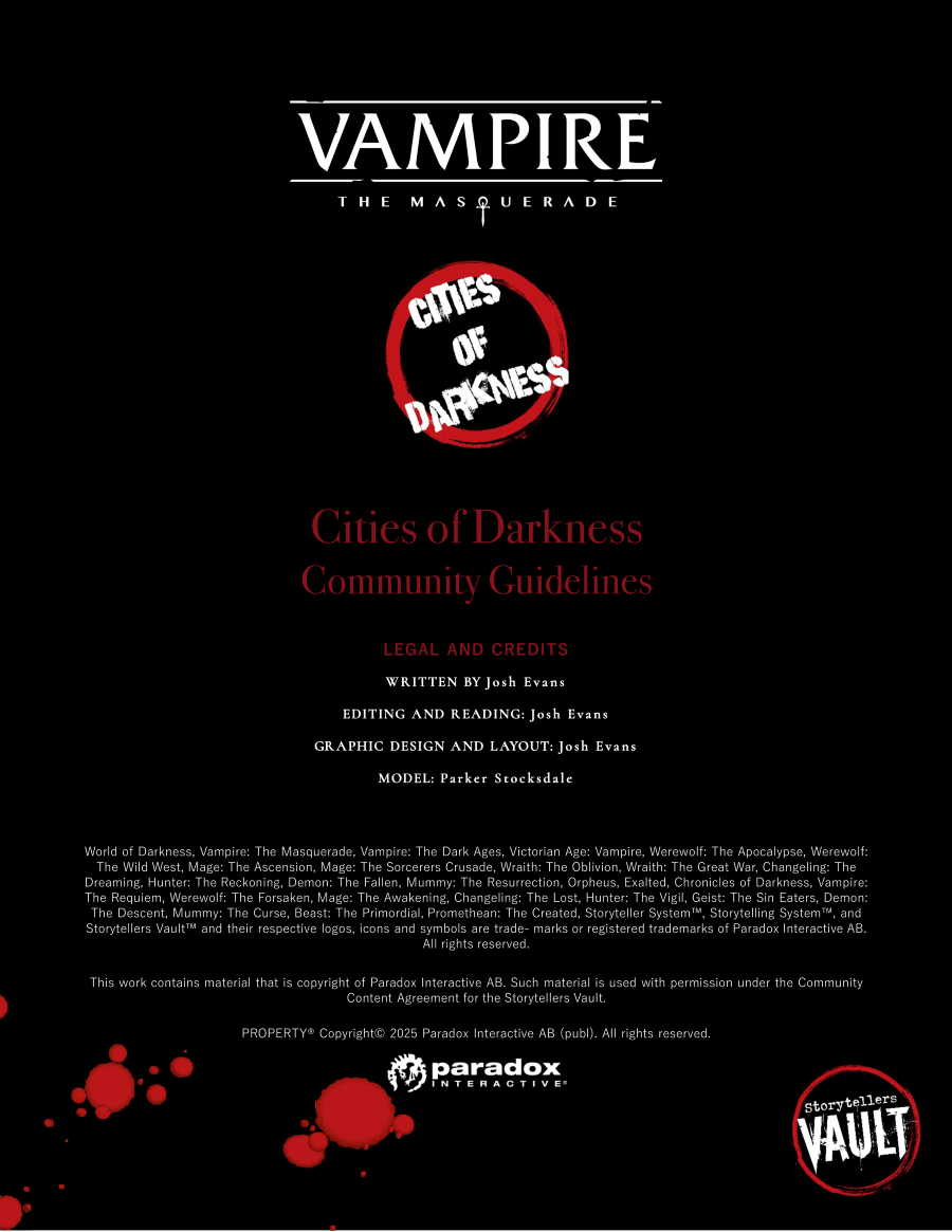 Cities of Darkness: Community Guidelines Cover